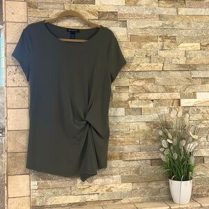 Olive Green Faux Tie Blouse